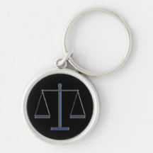 Customizable Keychain with Scales of Justice