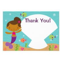 Customizable Kids Mermaid Party Thank You Invite