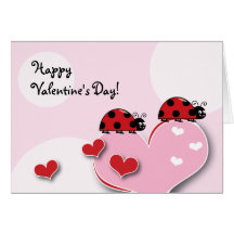 Customizable Ladybug Valentine Greeting Card
