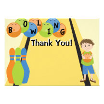 Customizable Let's Go Bowling Thank You Invites