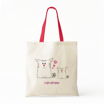 Customizable: Little Alfie and littler Alfie Canvas Bag by TheArtfulFlogger