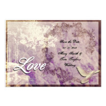 Customizable 'Love Dove'  - Save the Date card Custom Invitation