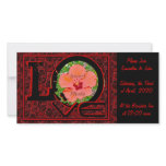 Customizable LOVE red roses wedding photo invite Photo Card Template