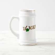 CUSTOMIZABLE Lucky Gold Horseshoe and Clover Mugs