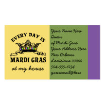 Customizable Mardi Gras Business Card