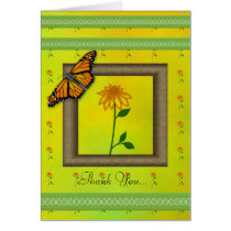 Customizable Monarch & Daisy Thank You Card cards