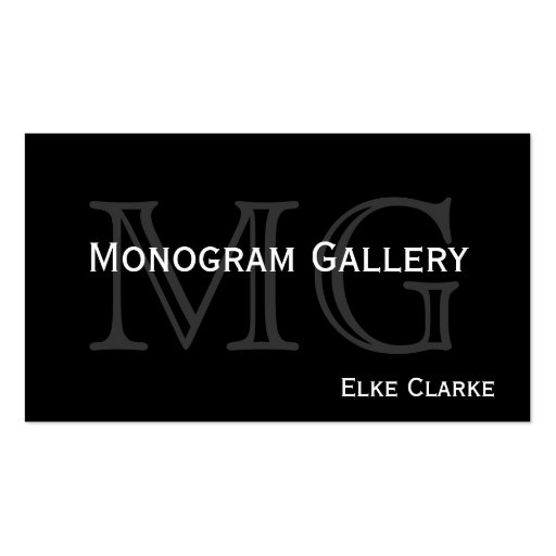 Customizable Monogram Business Card