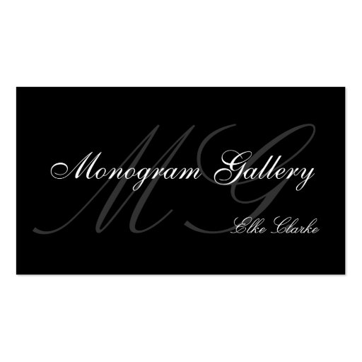 Customizable Monogram Plain Business Card