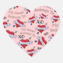 Customizable My Heart Belongs to Daddy Sticker