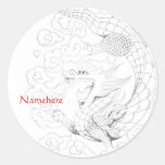 Customizable: New year dragon Round Stickers