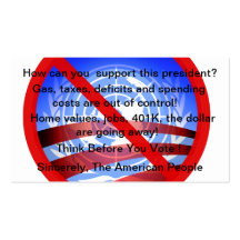 Customizable No Obama Wind Shield Card Business Card Templates