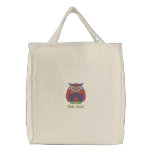 Customizable Owl Lover Embroidered Tote Bag