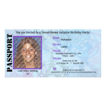 Customizable Passport Party Invitation Photo Greeting Card