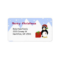 Customizable Penguins Christmas Address Label
