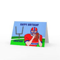 Customizable photo and name football grid iron greeting card