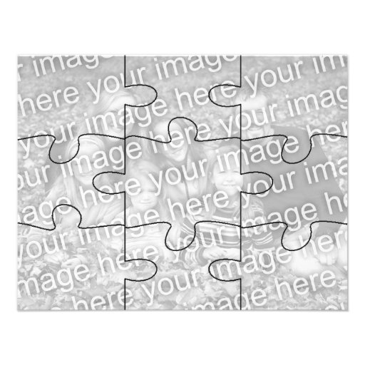 Customizable Photo "Mock" Puzzle Card-9 pieces Custom Announcement