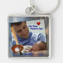 Customizable Photo Our First Fathers Day Key Chain keychains