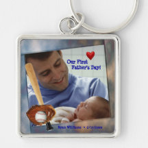 Customizable Photo Our First Fathers Day Key Chain