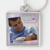 Customizable Photo Our First Fathers Day Key Chain keychains