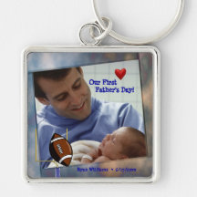 Customizable Photo Our First Fathers Day Key Chain