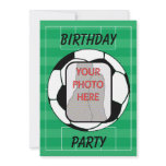 Customizable photo soccer ball party invitations