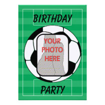 Customizable photo soccer ball party invitations invitations