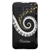 Customizable Piano Keys and Gold Music Notes HTC Vivid Case