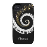 Customizable Piano Keys and Gold Music Notes iphon Vibe iPhone 4 Cover