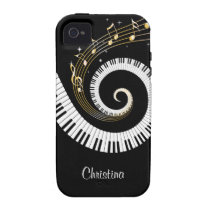 Customizable Piano Keys and Gold Music Notes iphon casemate cases