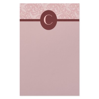 Customizable Pink Damask Monogrammed Stationery by sfcount