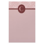 Customizable Pink Damask Monogrammed Stationery