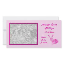 Customizable Pink Flower Rabbit Photocard