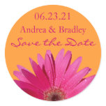 Customizable Pink Gerbera Daisy Monogram Sticker