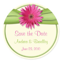 Customizable Pink Gerbera Daisy Monogram Sticker