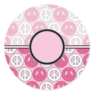 Customizable Pink Peace Symbol Card (2) Sticker by naturetees