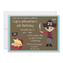 Customizable Pirate Boy Birthday Party Invites