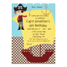 Customizable Pirate Ship Birthday Party Custom Invite
