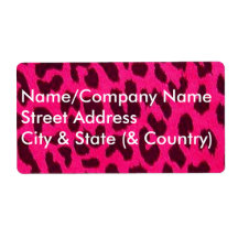 Customizable Plain Pink Leopard Print Label
