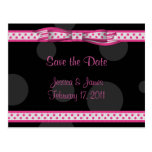 Customizable Polka Dot Save the Date Postcard