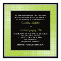 Customizable Polka Dot Wedding Invitation - Green