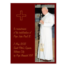 Customizable Pope John Paul 2 photo Post Cards