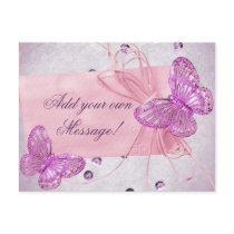 Customizable Pretty Pink Butterfly Design Post Card