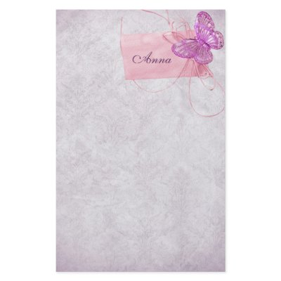 Customizable Pretty Pink Butterfly Design Custom Stationery by MidnightDreamer