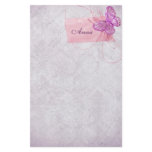 Customizable Pretty Pink Butterfly Design stationery