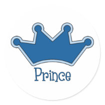 Customizable Prince - Crown Round Stickers