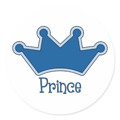Customizable Prince - Crown Round Stickers by naturetees