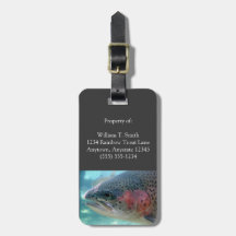 Customizable Rainbow Trout Luggage Tag
