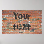 Customizable Red Brick Wall Texture Poster