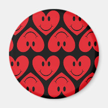 Customizable Red Smiley Heart Magnet
