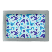 Customizable Retro Bommerangs Rectangular Belt Buckles